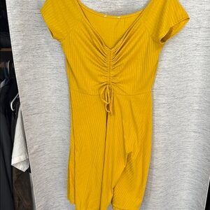 SO Mustard Yellow Midi Dress